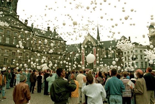 Aids Memorial Day op de Dam in Amsterdam
