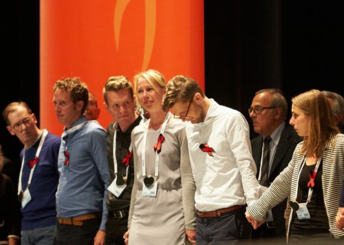 Samen met collega’s bij de openingsceremonie van AIDS 2014
